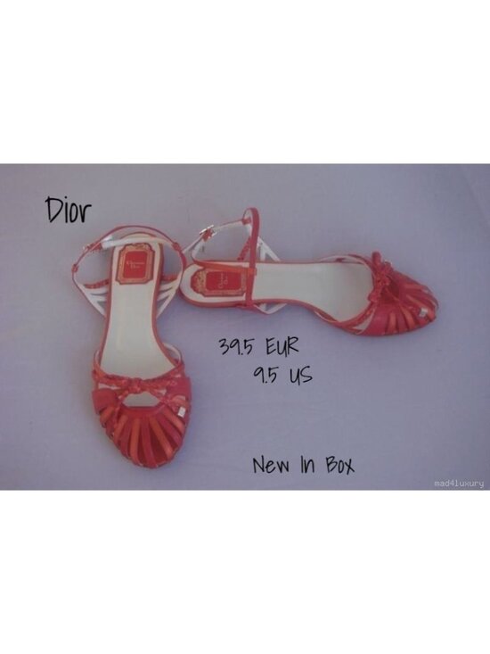 Dior Shoes - Christian Dior Flats Red Leather Shoes 39.5 EUR 9.5 US New In Box